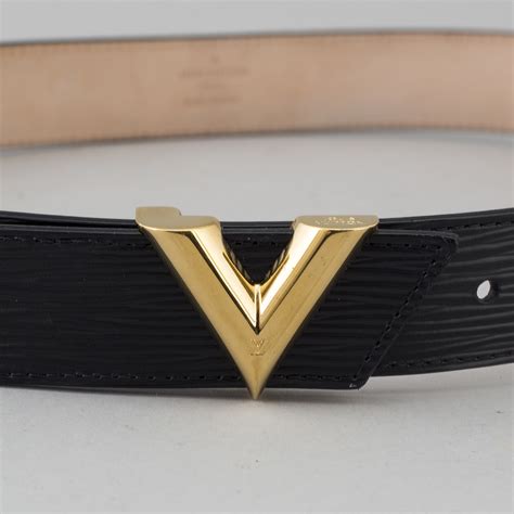 lv essential v belt black|Louis Vuitton Black Epi Leather Essential V Belt 85 .